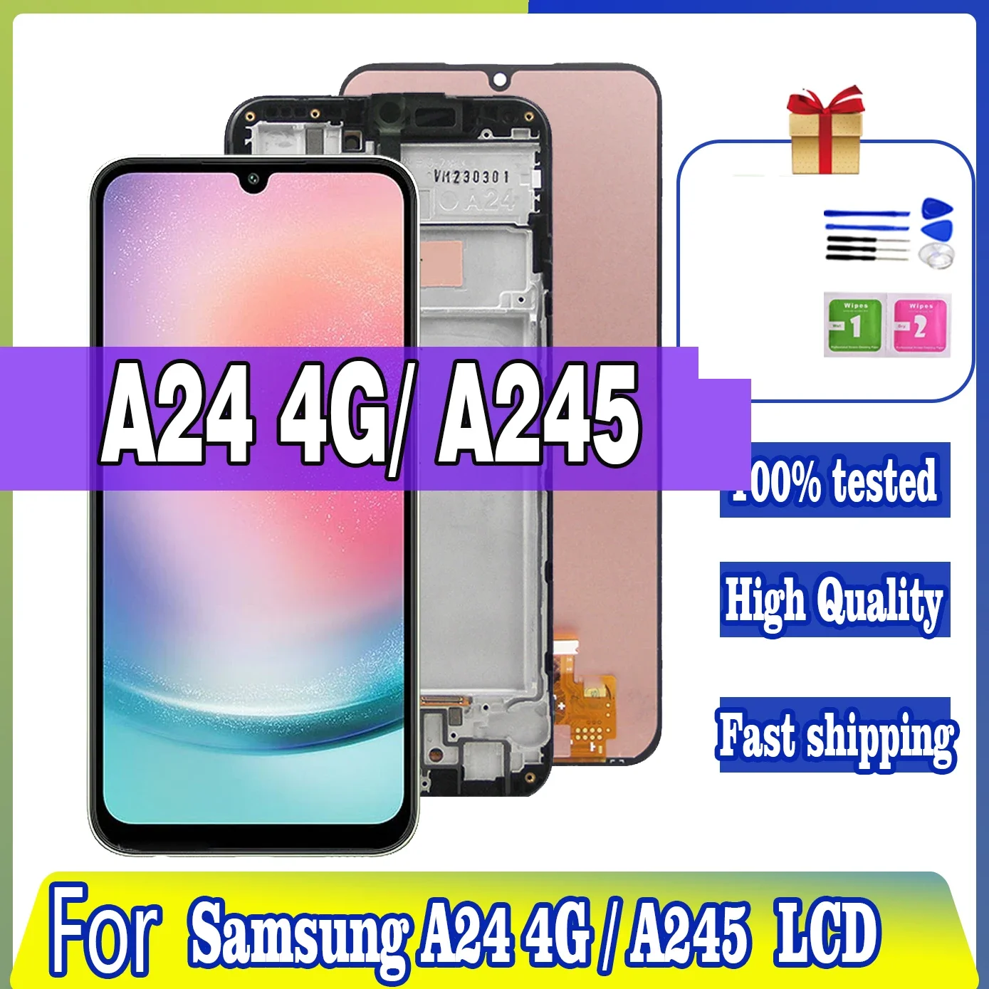 

6.5"Super AMOLED For Samsung Galaxy A24 4G LCD SM-A245F A245M Display Replacement Digitizer LCD Touch Screen Assesmbly