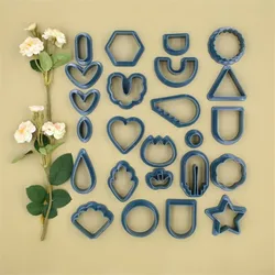 24Pcs Set Polymer Clay Earring Cutter Drop Dangle Clay Cutter Geometric Shape Clay Pendant Polymer Clay Tool Cookie Cutter