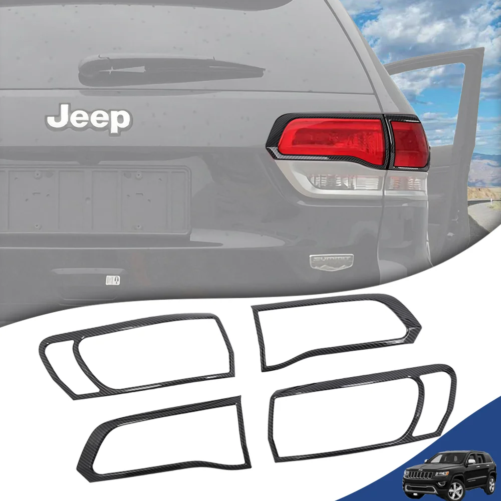 

2PCS Car Rear Tail Light Lamp Guard Cover Bezel for Jeep Grand Cherokee 2014 2015 2016 2017 2018 2019 2020 Exterior Accessories