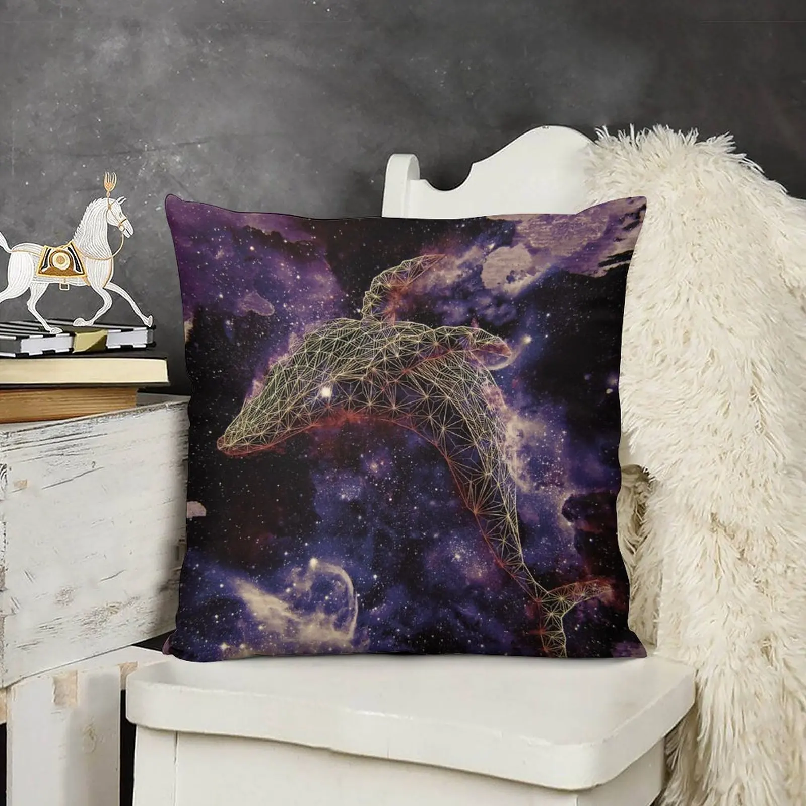 Celestial Whale Throw Pillow sleeping pillows Custom Cushion anime girl pillow