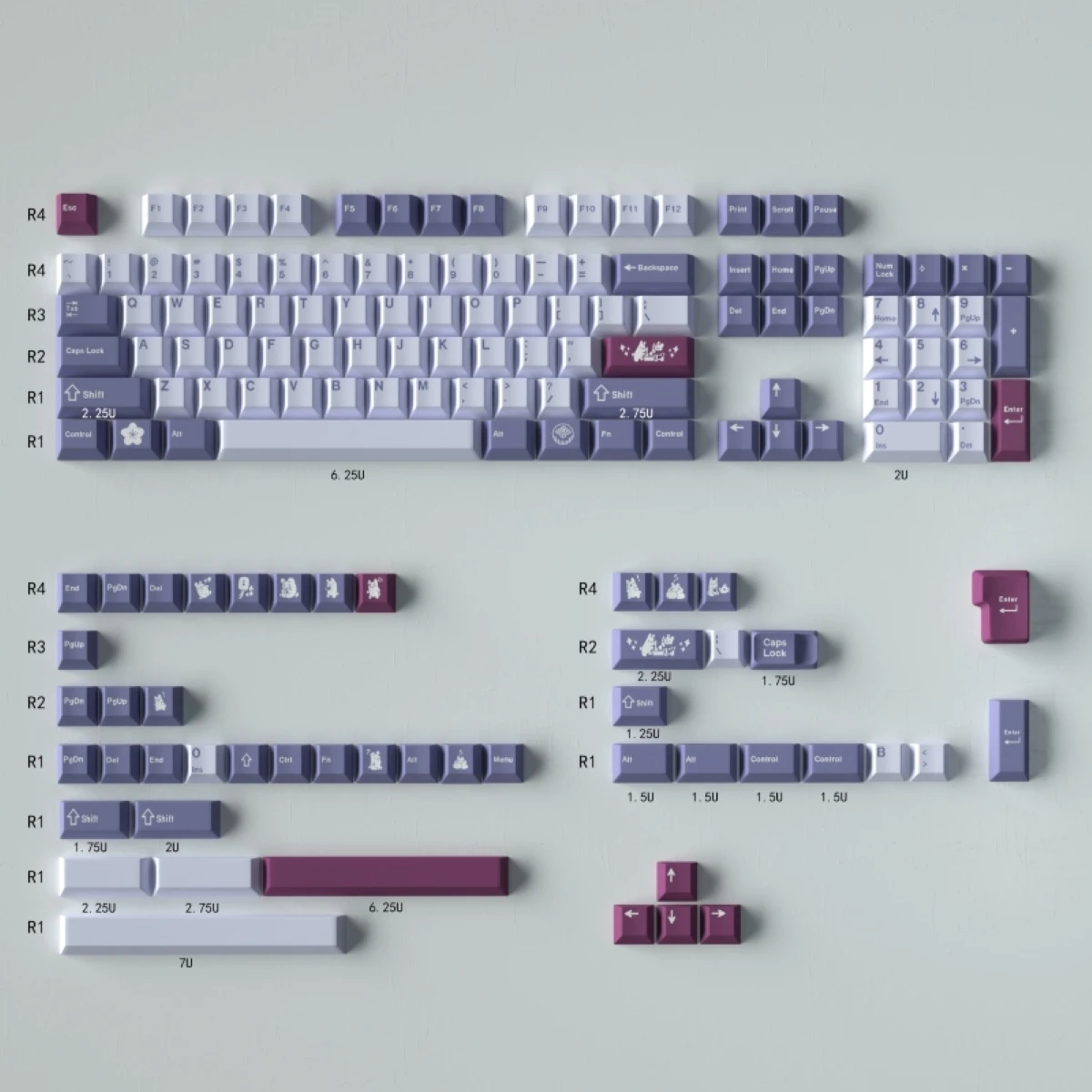 

Year of the Rabbit Keycap Purple Original High PBT Sublimation Full Set of Mechanical Keyboard Caps