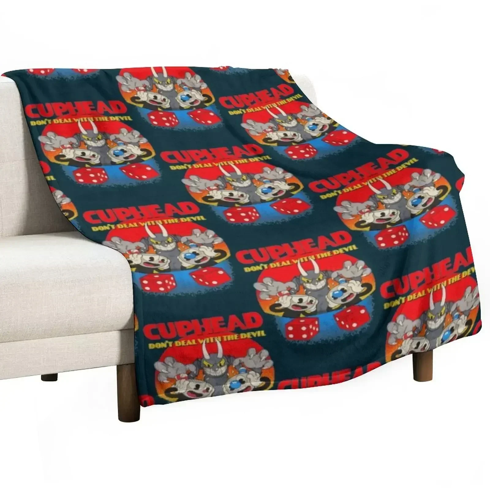 

Cuphead Mugman Dont Deal With The Devil Throw Blanket Soft Bedroom Blanket for Night Sleeping