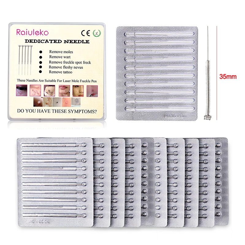 100/200 قطعة إزالة الوشم بالليزر الجلد ثؤلول العلامة قلم بلازما إبرة مخصصة استبدال الإبر لآلة إزالة النمش بالليزر