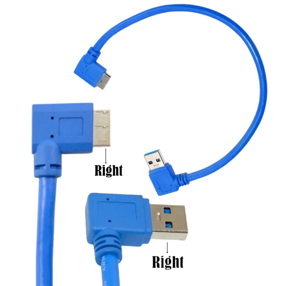 USB 3.0 AM Lewy Micro Right Bend Mobilny dysk twardy Kabel do aparatu cyfrowego Kabel USB 3.0 pod kątem 90