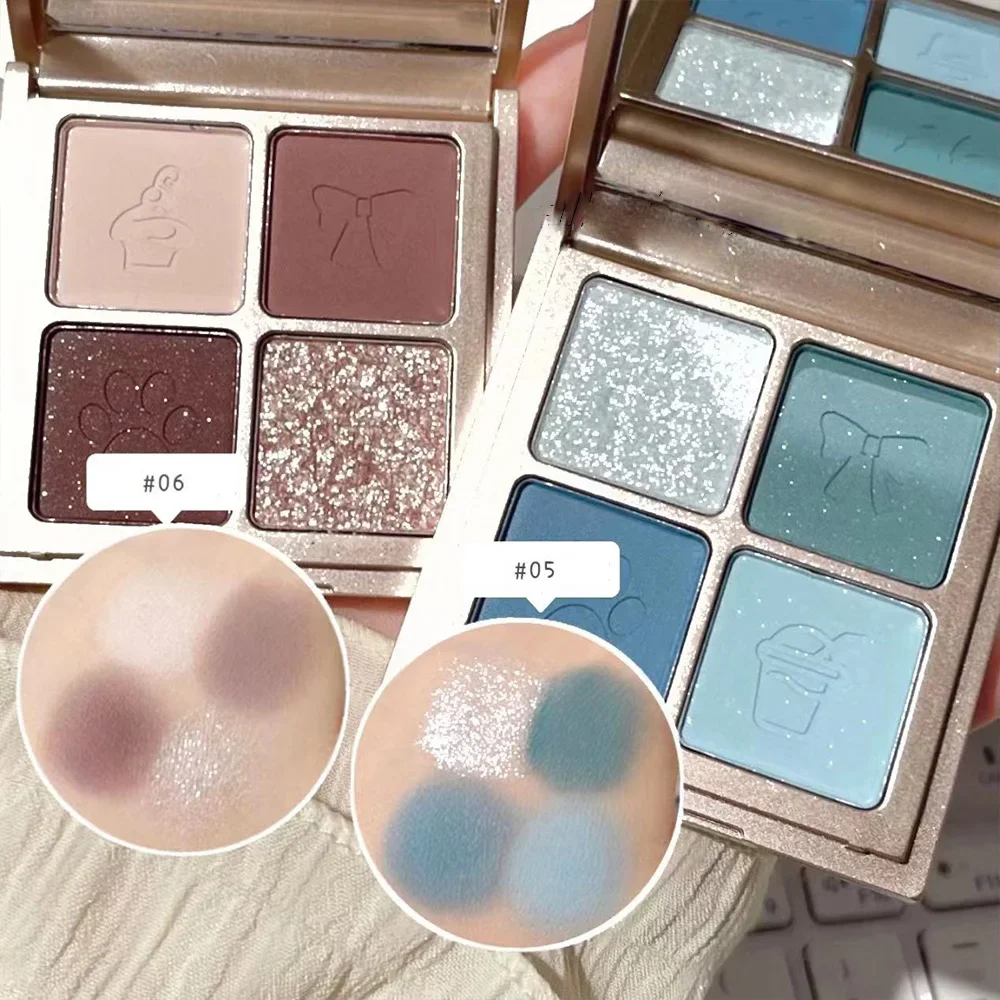 Art Value Bear Knight fard à paupières quatre couleurs, poudre fine, palette de fards à paupières multicolores mats