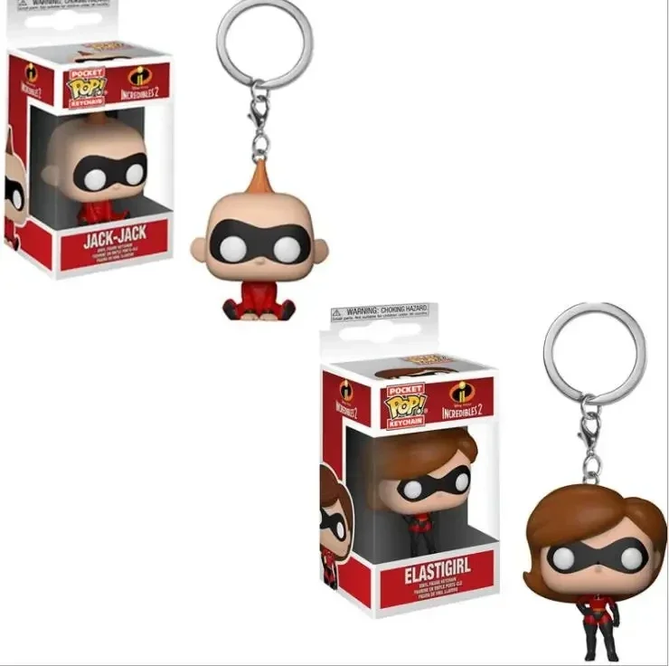 FUNKO Pocket Keychain Official The Incredibles Jack-Jack Elastigirl Characters Action Figure Collectible Model Christmas Toys