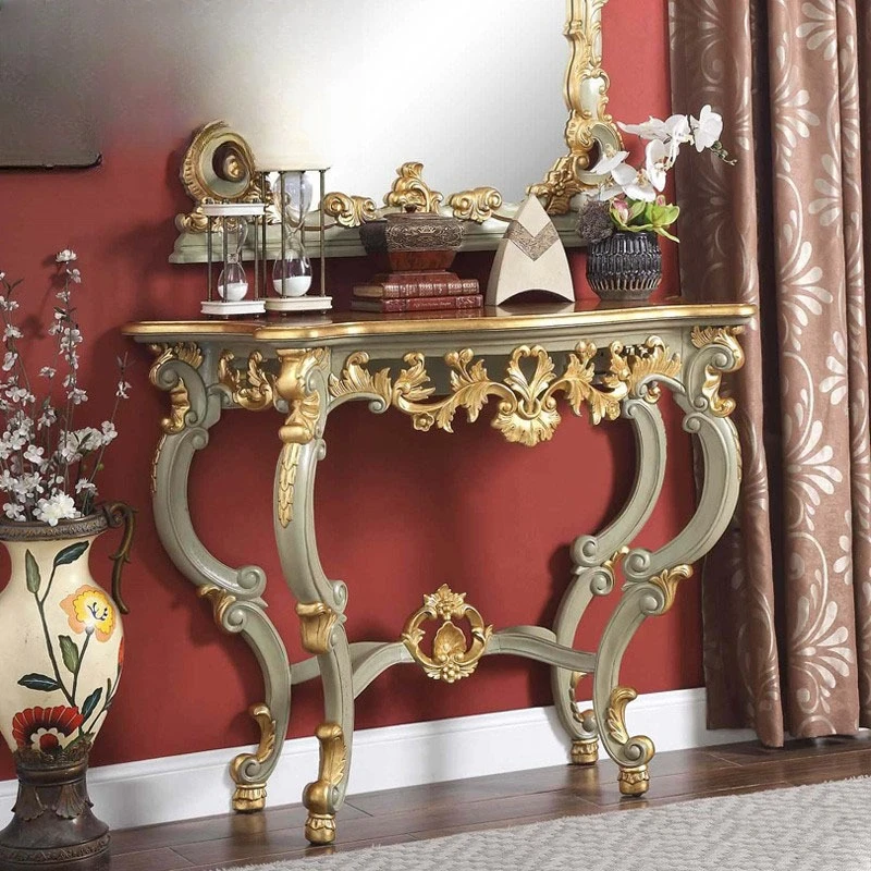 

French court style mahogany carving 1.2 meters entrance terrace Villa living room foyer entrance terrace