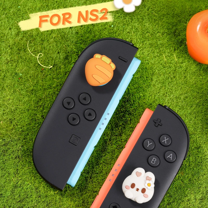 Radish Rabbit Silicone Thumb Stick Grip Cap Protective Cover For Switch 2/oled NS Lite Joy-con Controller NS2 Protector Case