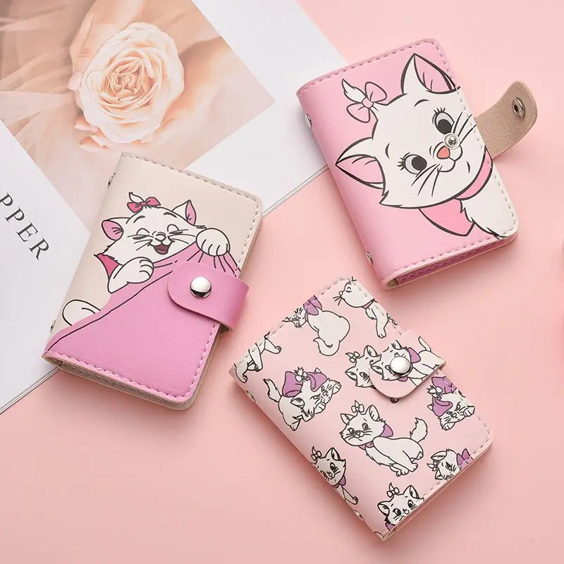 Disney Marie Cat Card Holder Large Capacity Multi-Card Slot Document Holder Credit Card Holder Driver's License Holder Coinpurse