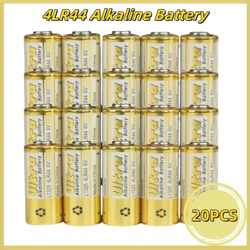 

New20pcs 4LR44 6V Batteries L1325 4AG13 4A76 544 Primary Dry Alkaline Battery Cells Car Remote Watch Toy Calculator