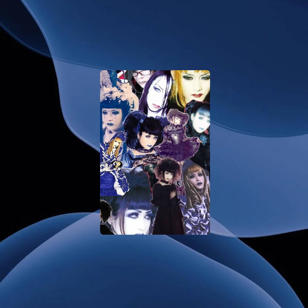 ملصقات Malice Mizer Rock Band، ملصقات كرتونية لبطاقة الائتمان والخصم والبنك وبطاقة شحن الحافلة المترو المقاومة للماء لتزيين ملصق الديكور