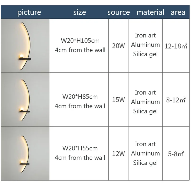 Lámparas de pared LED nórdicas, Líneas minimalistas, apliques decorativos para dormitorio, sala de estar, pasillo, luminarias de iluminación