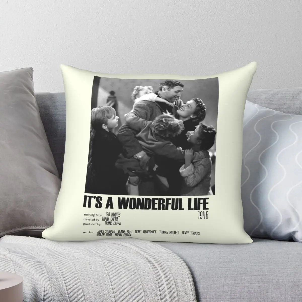 It's A Wonderful Life Square Pillowcase Polyester Linen Velvet Pattern Zip Decor Throw Pillow Case Car Cushion Cover