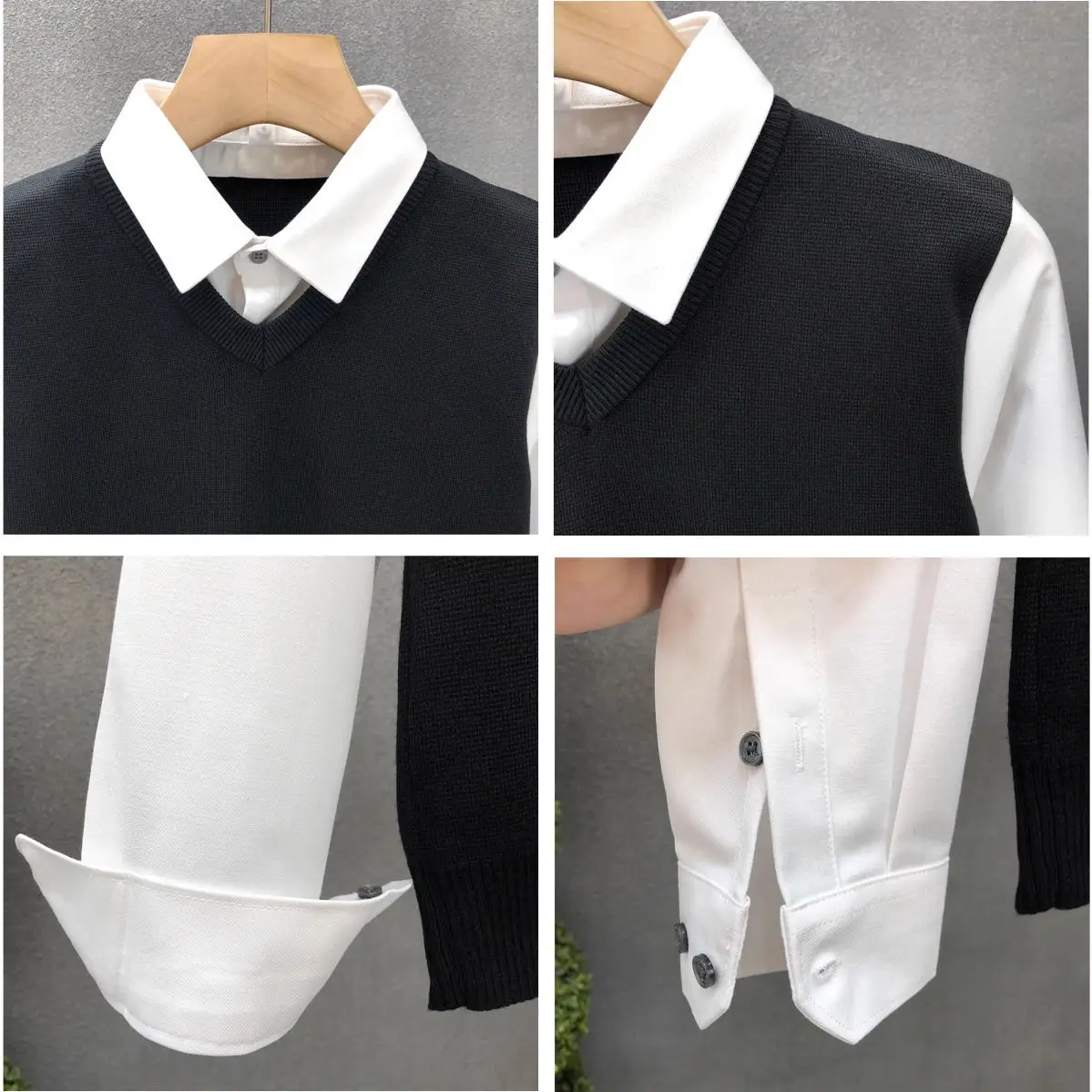 طقم سترة وسترة محبوكة كاجوال للرجال بتصميم رفيع بياقة irt لربيع الخريف يمكن ارتداؤه مريح متوسط ناعم مستقيم...