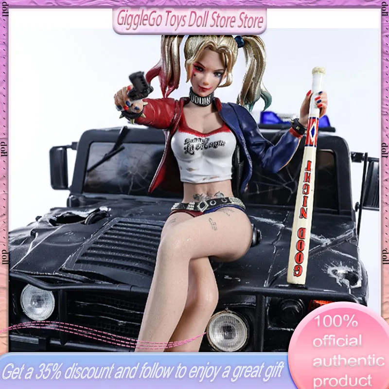 

In Spot Suicide Squad Little Ugly Woman Harley Quinn Handmade Battle Damaged Police Car Model Ornament Dc Justice League