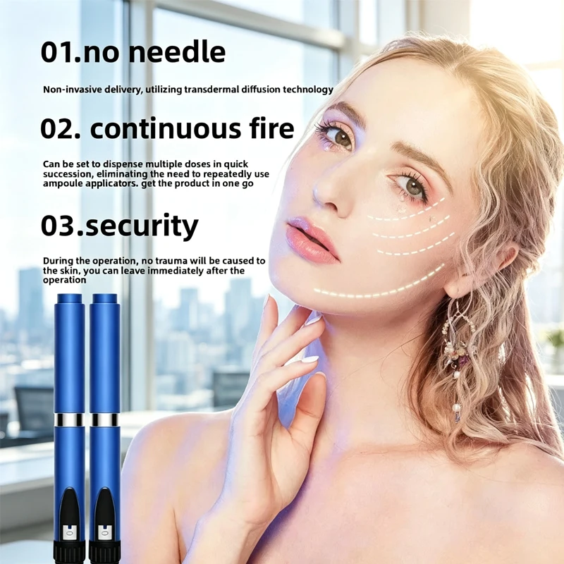 High-Quality V2 Reusable Metal/; Injection Pen; Compatible with 3ml Cartridges Sub Bottle Customizable for Personal Care Beauty