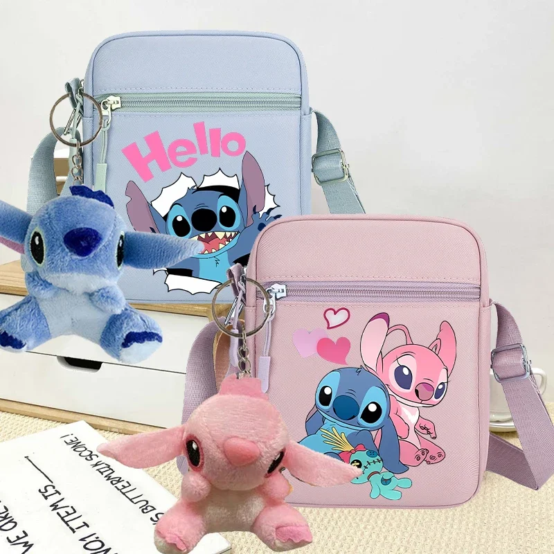 Stitch Cute Shoulder Bag Women Disney Anime Angel Messenger Pouch Girls Boys Outdoor Sport Wallet Travel Handbag Gift Hot Sales