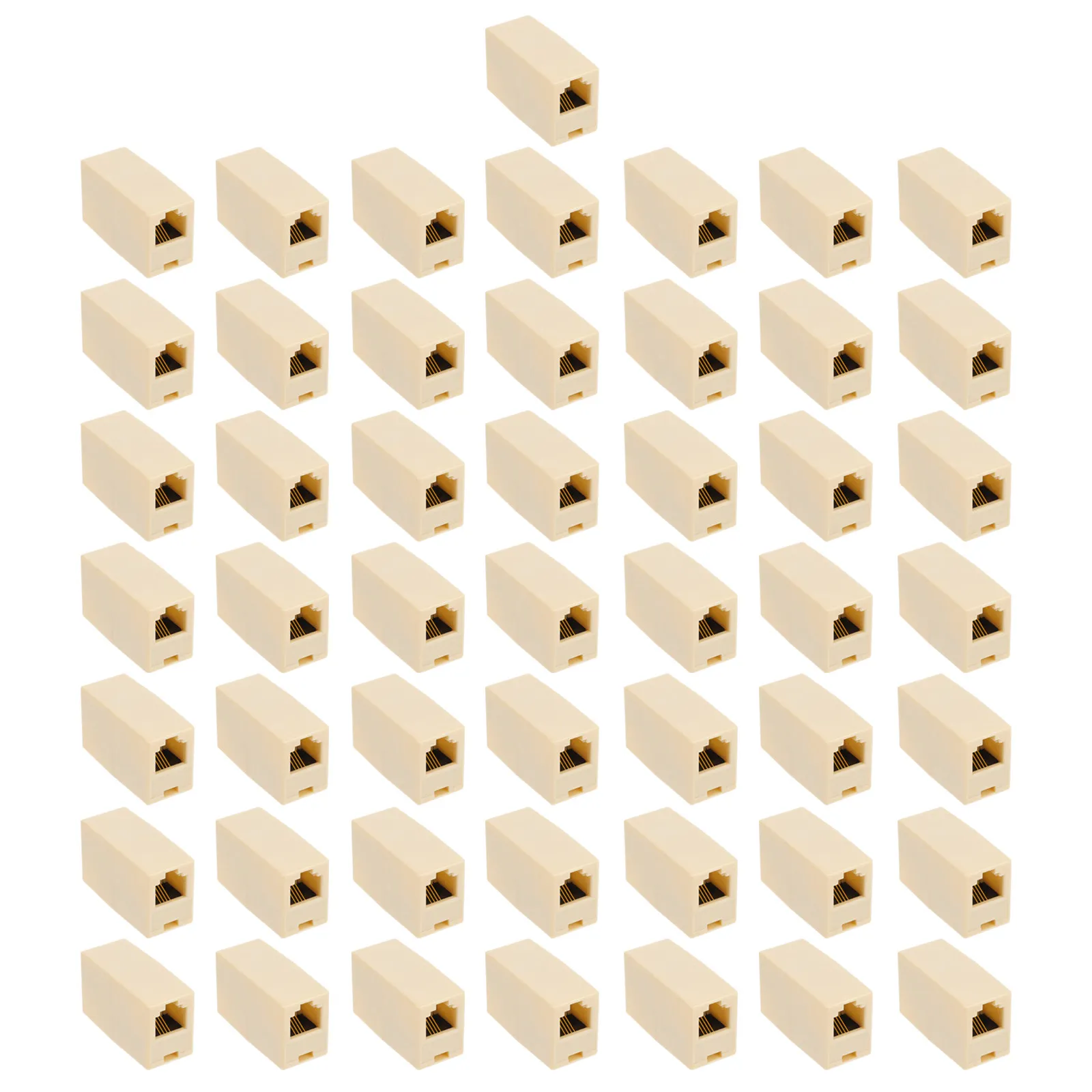 50Pcs Rj11 Telephone Line Connector Coupler Extension Cord Adapter Female to Female Inline Keystone Jack Phone Line Splitter