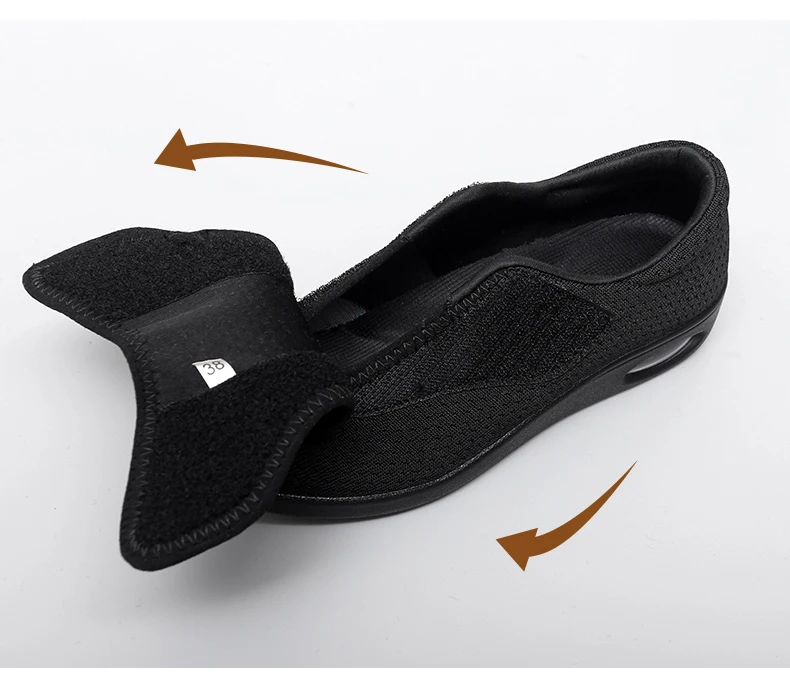Damen-Sneaker, orthopädisch, für breite Füße, geschwollene Füße, lässige Damenschuhe, Einstellung der großen Zehen, weich, bequem, Diabetiker-Schuhe für Herren – Detail 9
