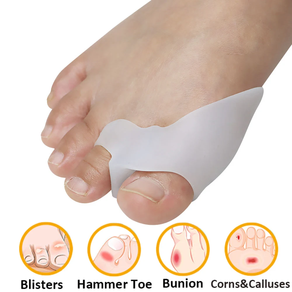 Pexmen 2Pcs Bunion Corrector Toe Separator Protectors for Hallux Valgus Straighter Overlapping and Hammer Toes Foot Care Tool