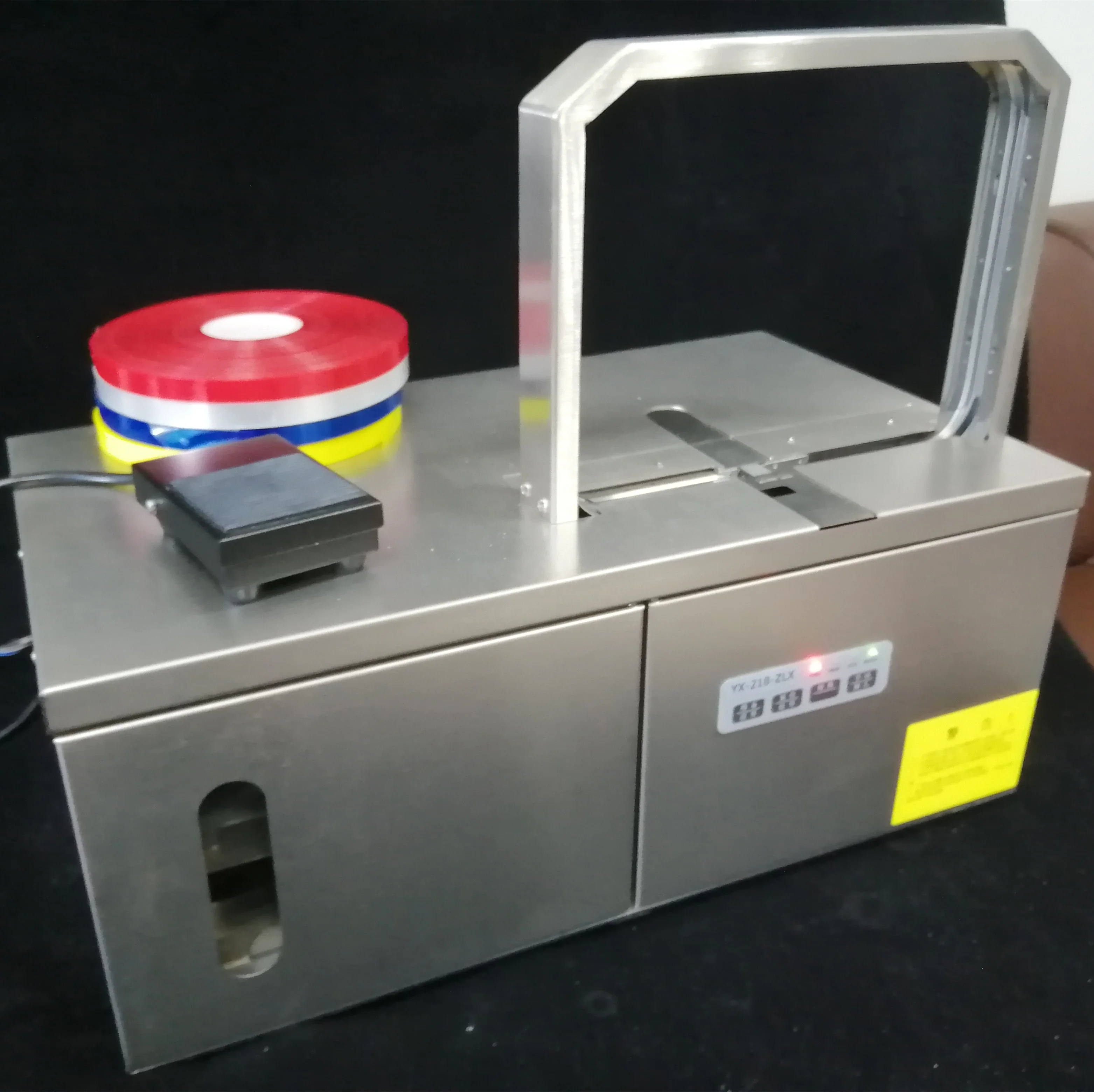 Desktop Automatic Small Flower Tying Book  Vegetable Packing Opp Plastic Tape Strapping Tape Banding Bundling Machine