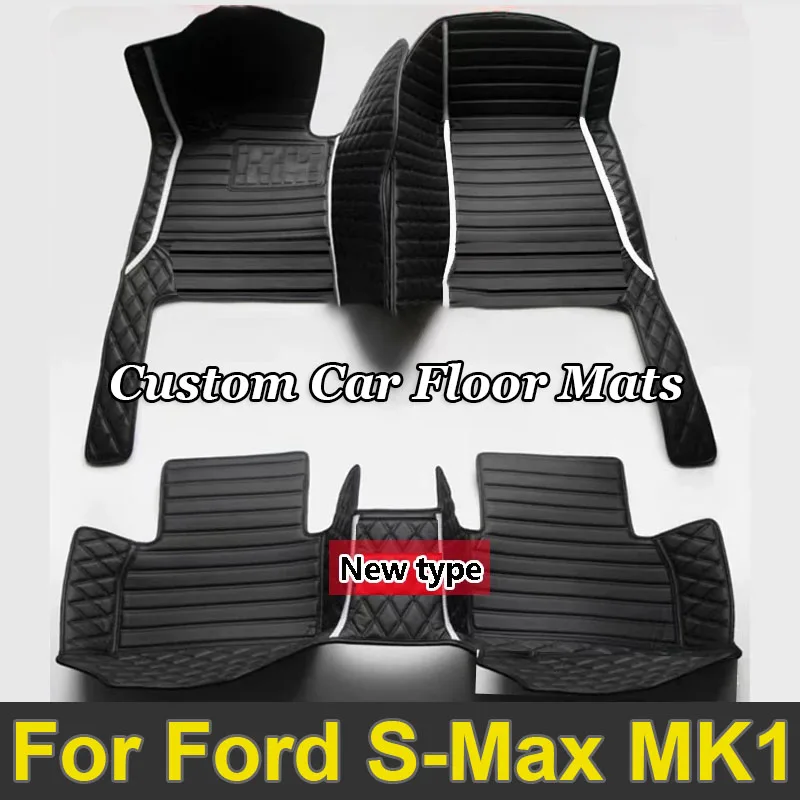 

Автомобильные коврики для Ford S-Max MK1 2006 ~ 2014 7 сидений, противогрязевые накладки, полный комплект, водонепроницаемый напольный коврик, нескользящие ковры, автомобильные аксессуары