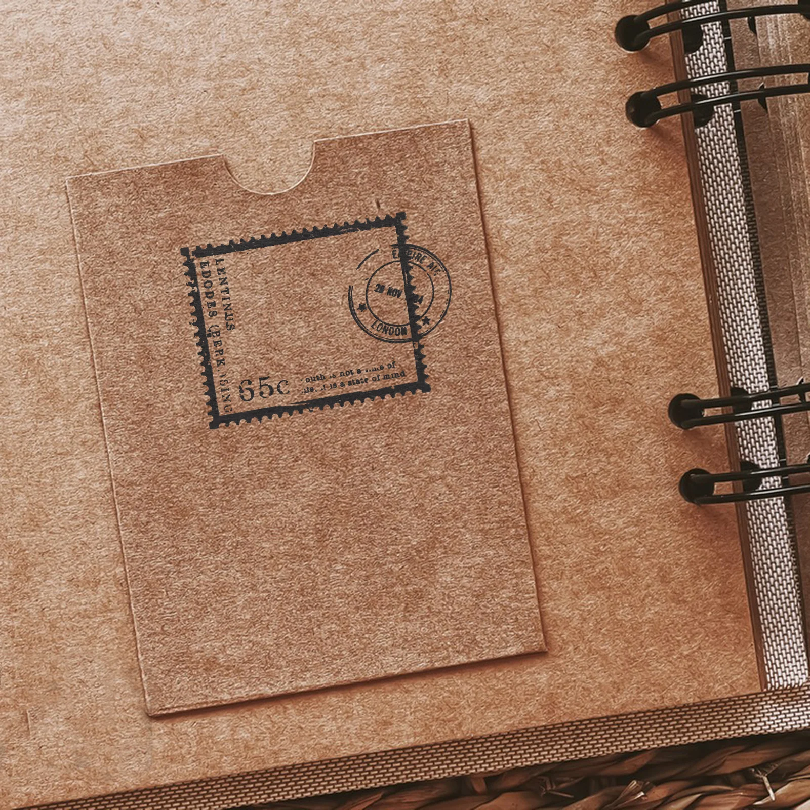 

Retro Wood Stamp Vintage Seal for Journaling Crafts Wooden Stamper DIY Kids Activity Small Size Easy Storage