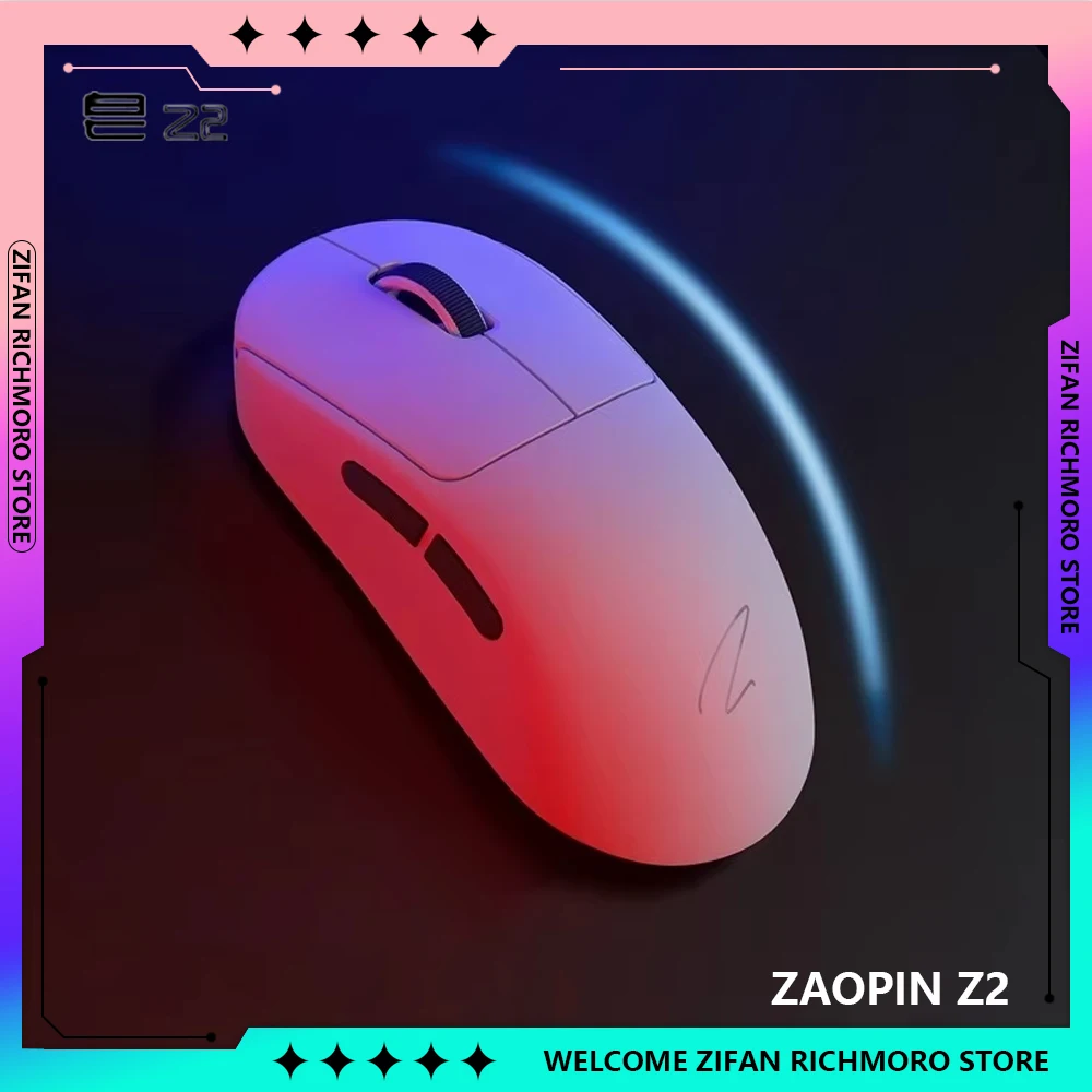 Zaopin Z2 Tri Mode Lightweight Wireless Mouse Customize Paw3395 4k Return E-Sports Mouse for Computer Gaming Mice Man Gift