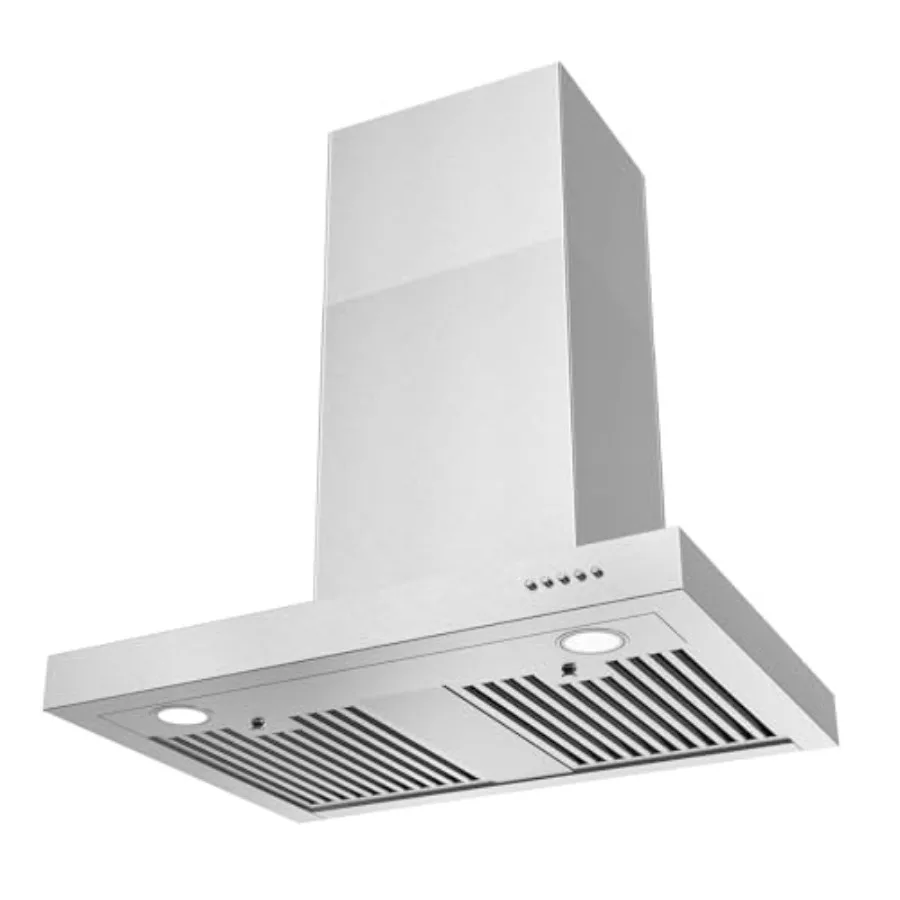 

Wall Mount Range Hood 30 Inch 900CFM Vent Hood T Shape with Stainless Steel Stove Hood Split Type Permanent Grease Baffle Filte