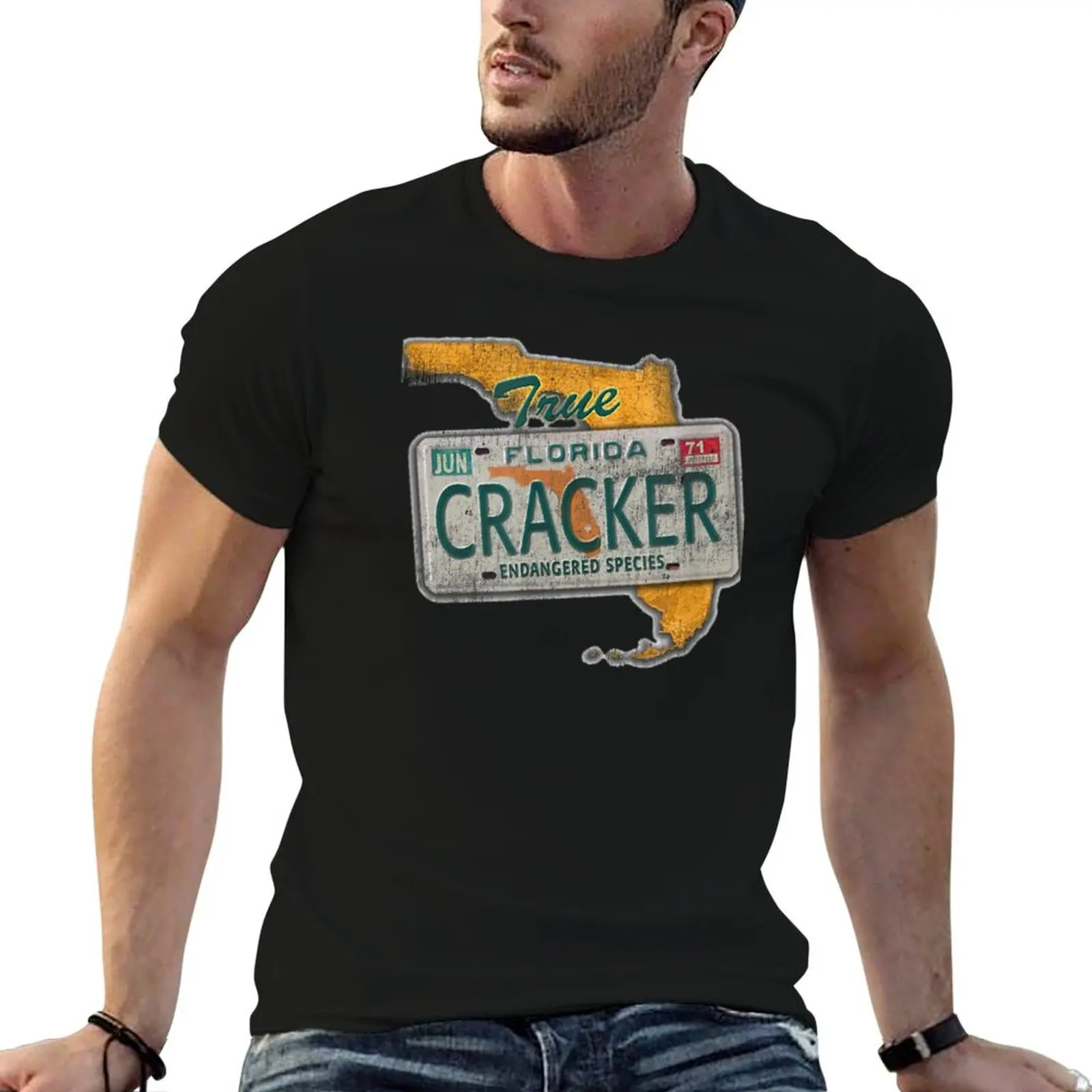 Florida Cracker Endangered Species Florida Native T-Shirt Casual Streetwear Short Sleeve Tee