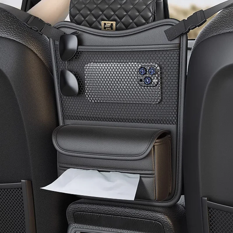 Car Oaganizer Middle Seat Storage Car Storage Hanging Bag Multifunctional Central Control Between Seats Tissue Box Organizer