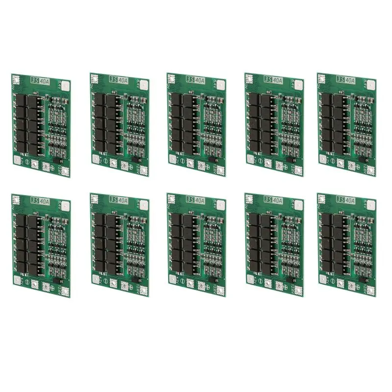 

Плата защиты литиевых аккумуляторов ABGI-10X 3S 40A 18650 Li-Po (BMS) для дрелей и моторов, 11.1В 12.6В, модуль для Li-Po элементов