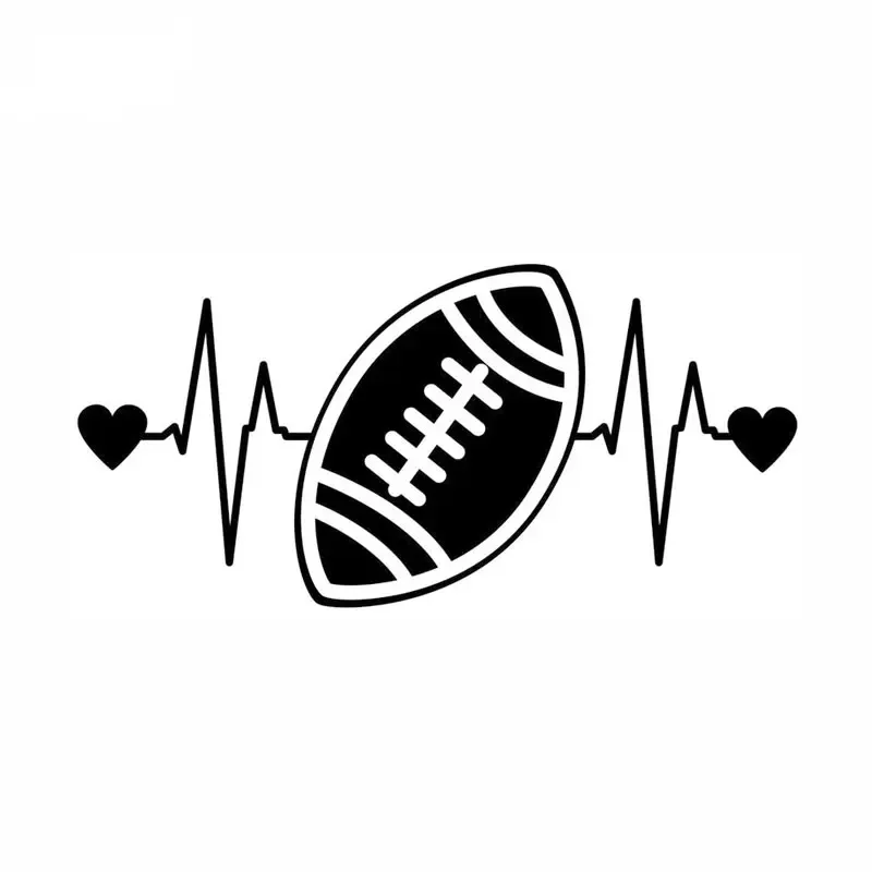 Waterproof and Sunscreen Football Heartbeat Funny Vinyl Decal Sticker Car Stickers WindowSuitable for Various Models