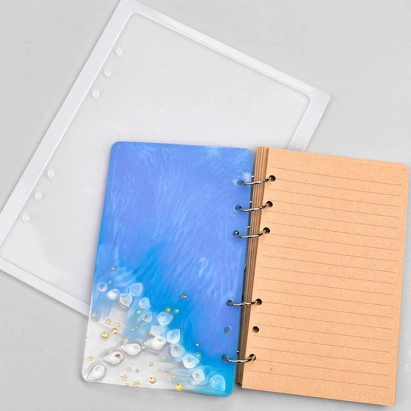 

DIY Notebook Cover Silicone Mold Unique Epoxy Resin Casting Mould Handmade Agate Art Crafts Mold Crystal Notebook Mold