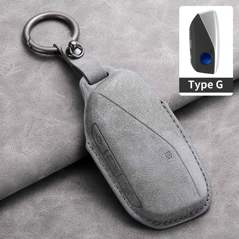 

Leather Car Key Case Cover Shell For BMW i7 X7 G07 LCI iX I20 X1 U11 7 Series G70 G09 XM U06 G81 M3 2023 Protector Fob Keychain