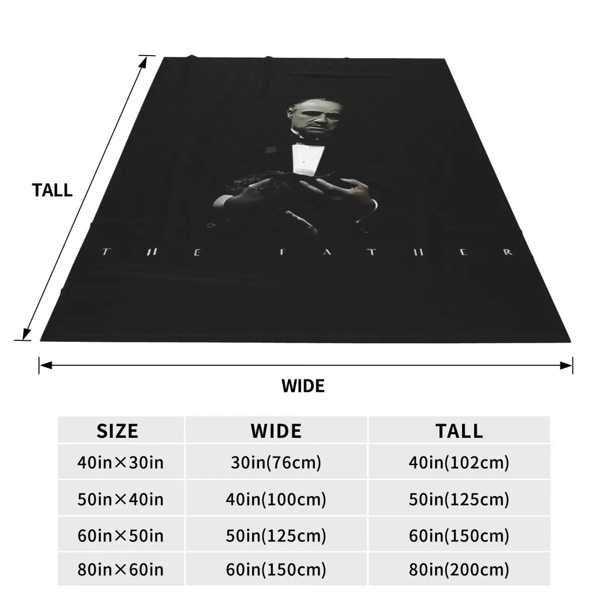 The Godfather Poster Flannel Blanket Soft Warm Throw Blanket for Couch Bed Travel Print Bedspread Sofa Bed Cover