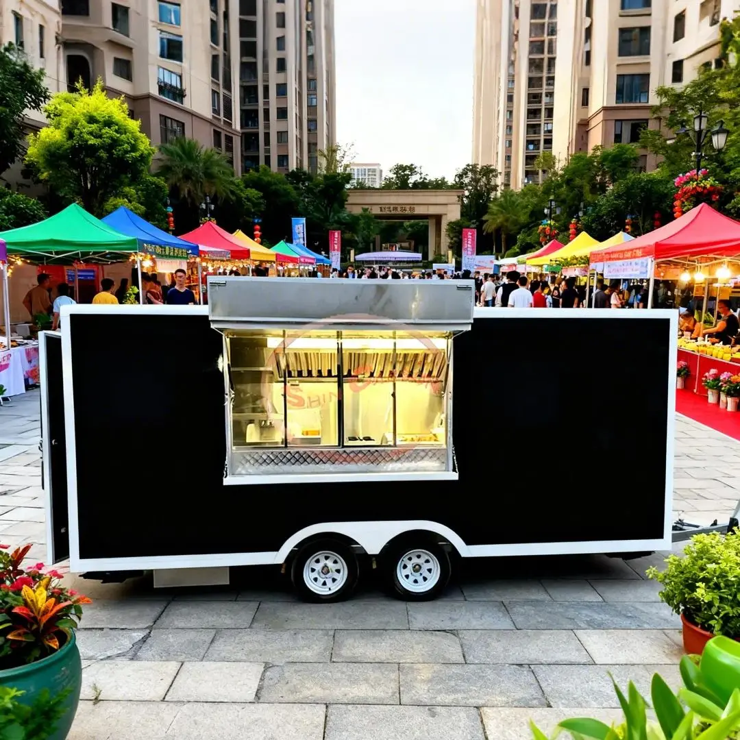 

Towing Snack Cart Outdoor Cold Drink Street Vendor Truck Commercial Mobile Food Trailer Beverage-Friendly Customiza