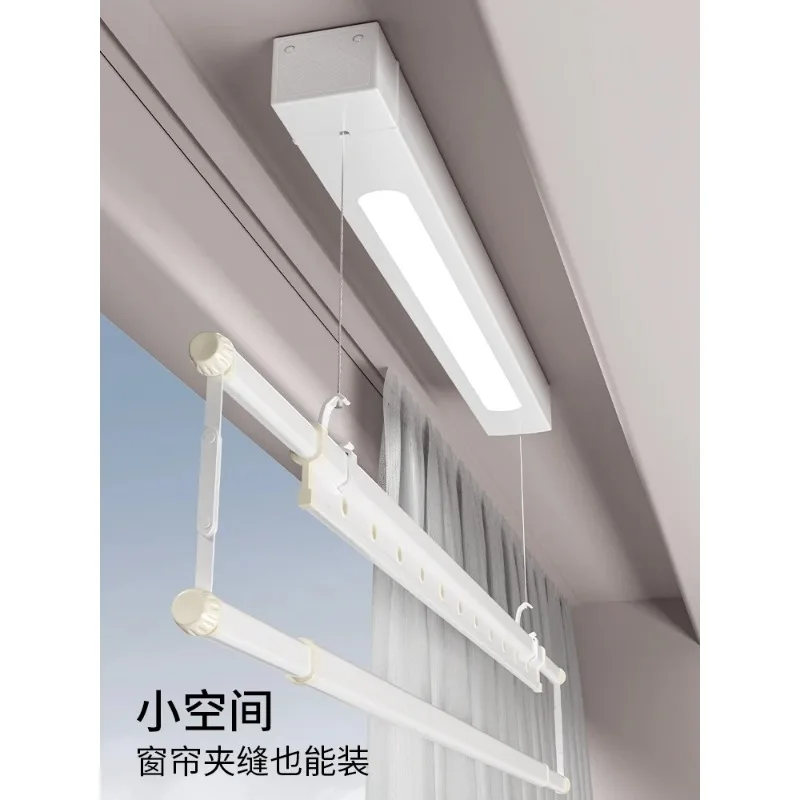 Single Pole Electric Drying Rack Small Size Apartment Balcony Remote Control Lifting Side Installation Household Automatic