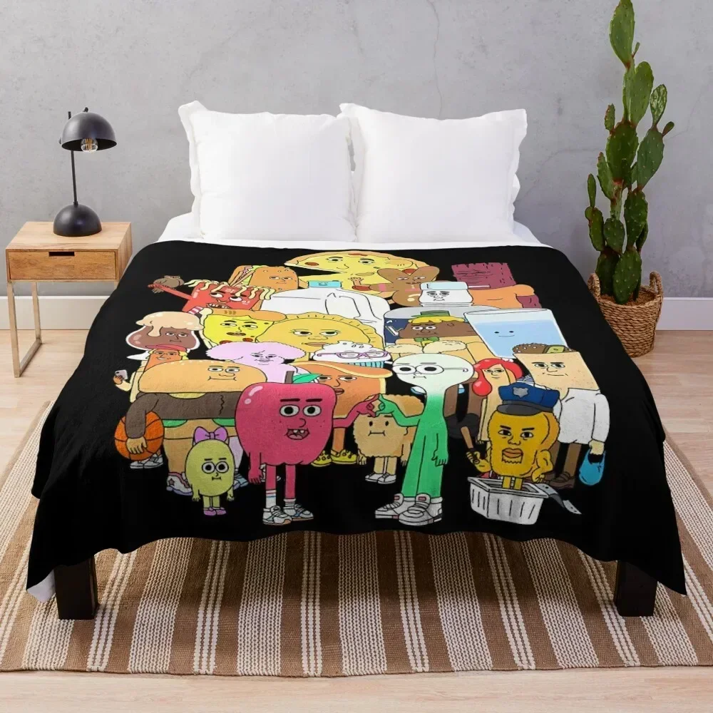 The Apple and Onion Gang Throw Blanket Flannel Soft Plush Plaid Thermal Hair Blankets