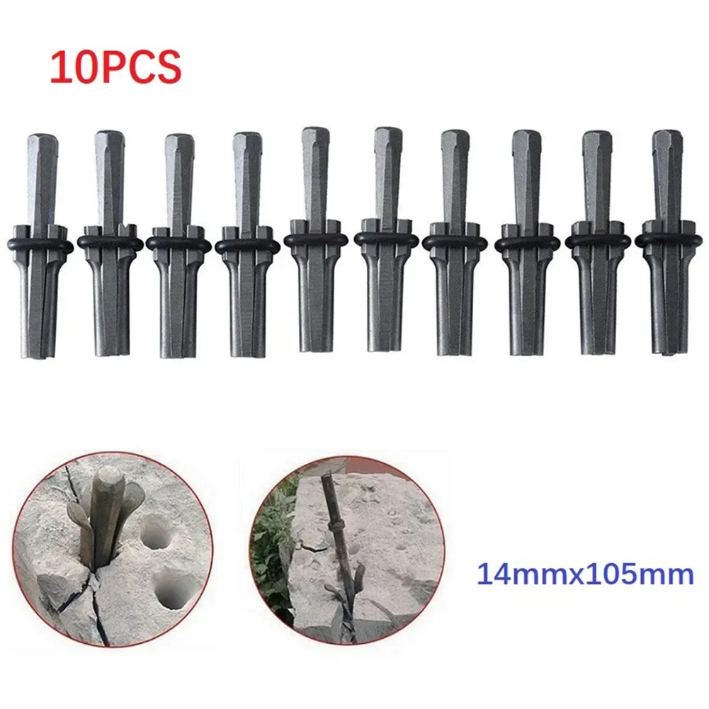 10PCS 9/16 Inch Plug Shim & Wedge Wedge & Feather Shims Concrete Rock Stone Splitter Marble Granite Splitter Hand Tools 14Mm