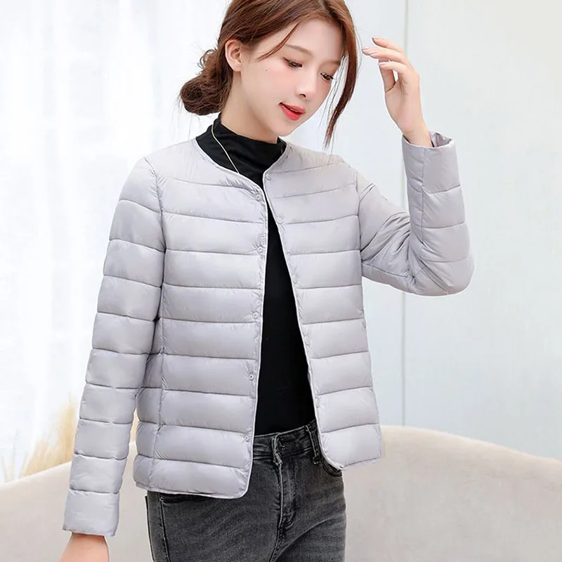 Women Lightweight Down Cotton Jackets 2025 New Collarless Ultralight Quilted Padded Parkas Autumn Winter Thick Warm Outerwear - Image 5