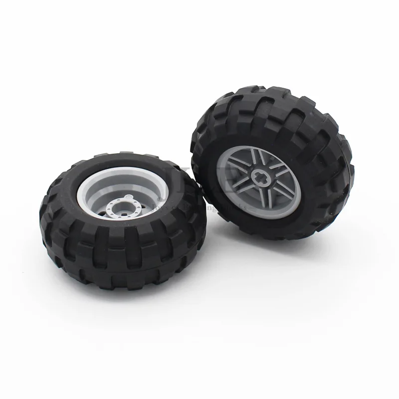 MOC Technical Tire Wheel Hub Bricks Car 56145 15413 44309 61481 55976 70695 Construction Building Blocks Compatible High-Tech