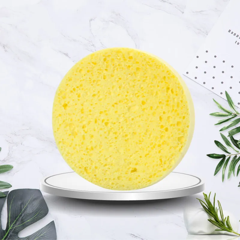 2/4 pièces fibre de bois naturelle bouffée du visage nettoyage du visage éponge de lavage exfoliant éponge de nettoyage bouffée nettoyant pour le visage