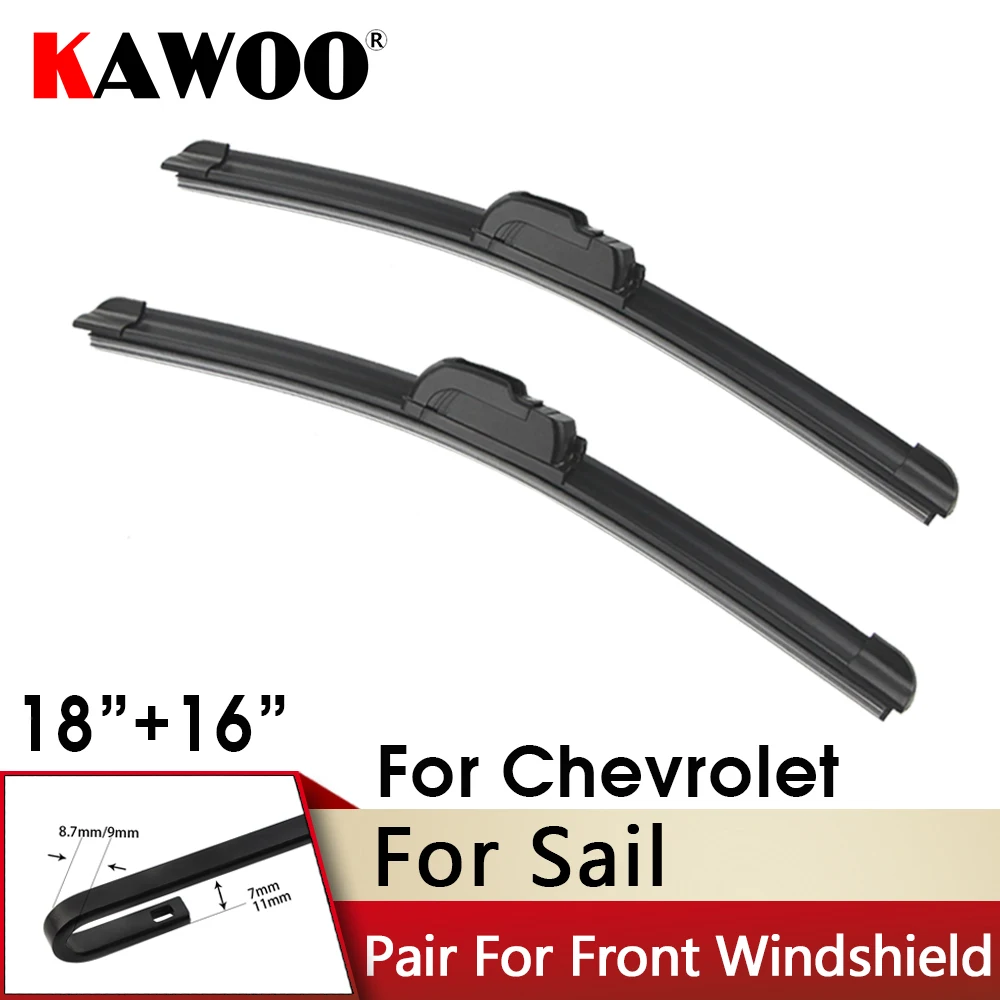 

KAWOO Car Wiper Front Wiper Blade 18"+16" For Chevrolet Sail 2009-2015 Fit U Hook Arm Windscreen Wipers Auto Accessories