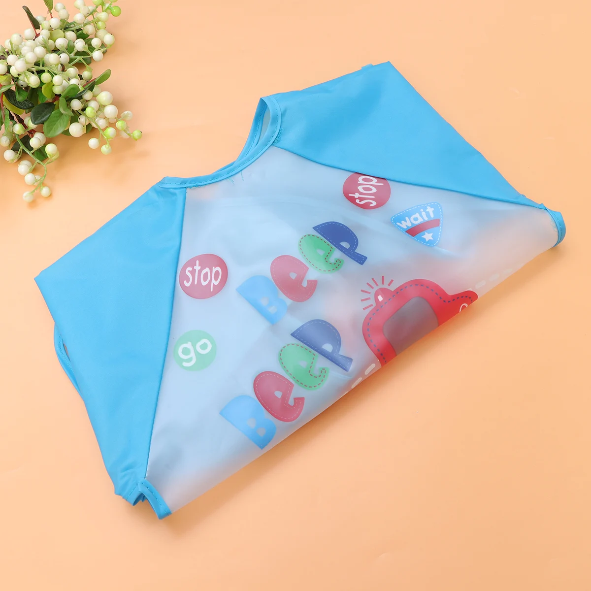 

Waterproof Apron For Blue Car Pattern Long Sleeved Painting Smock 'S Art Craft Eva Protector