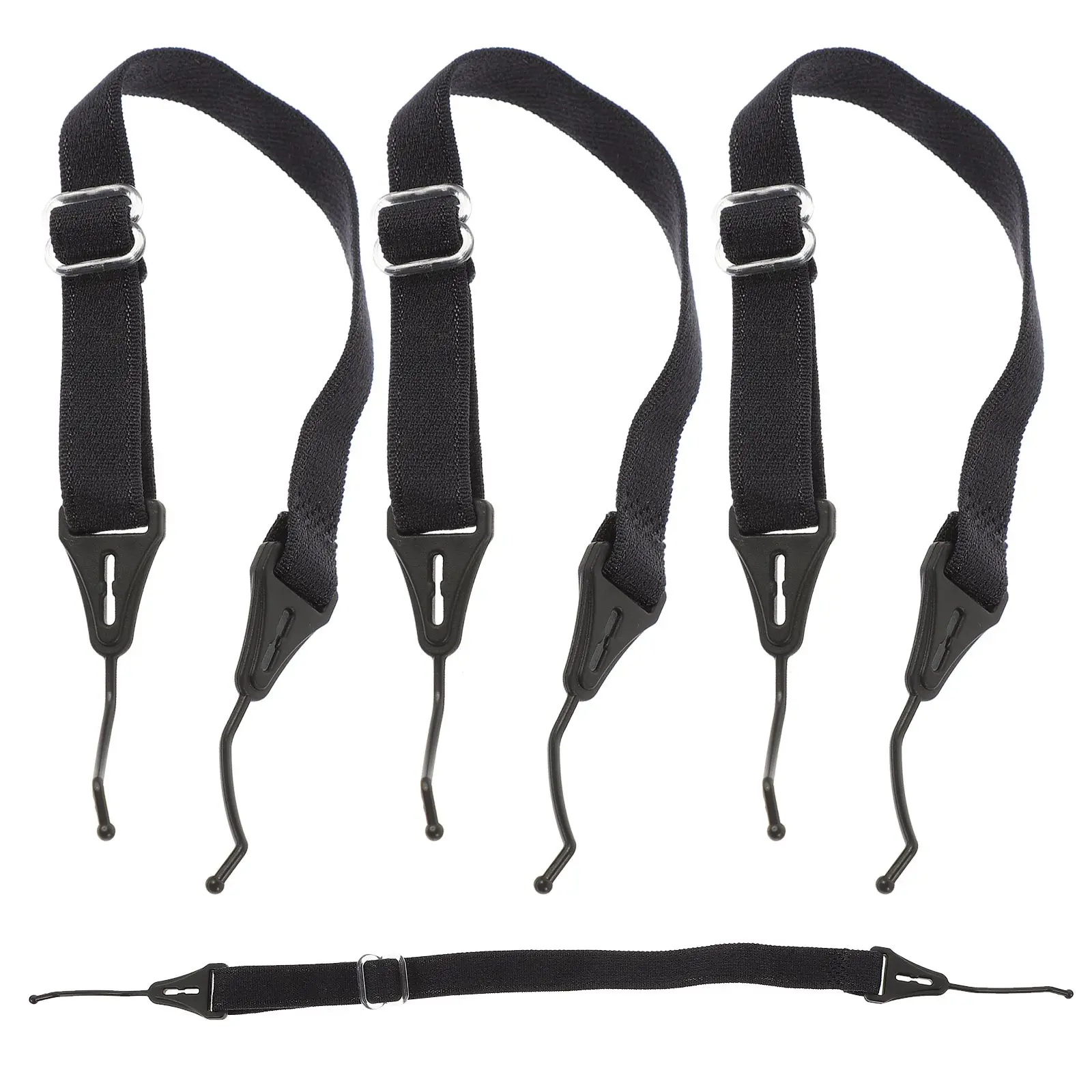 4 Pcs Lanyard Glasses Chain Eyeglass Suneyeglass Cords Major Elastic Ear Retainer Black Rope