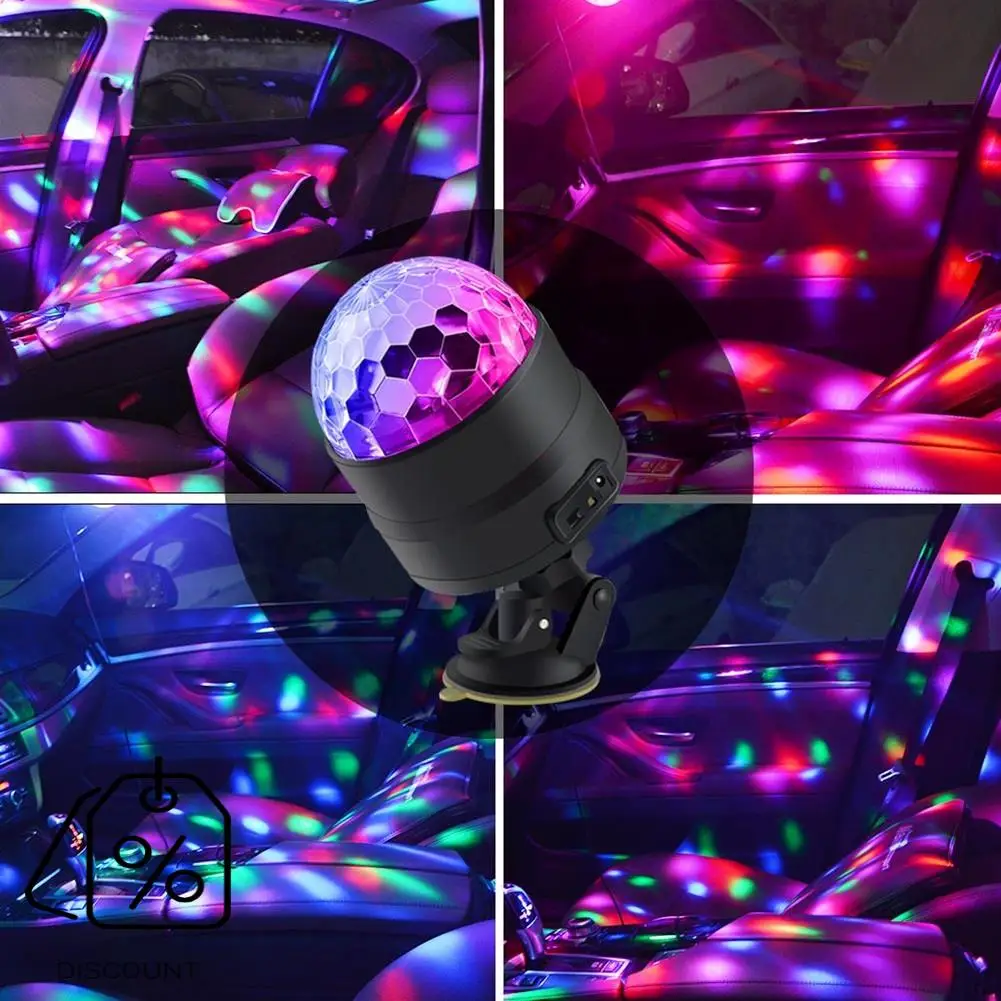 ABJO-USB светодиодный бар Stage RGB Mini DJ дискотека огни мяч звук вечерние свет проектор для автомобиля дома KTV звуковая активация