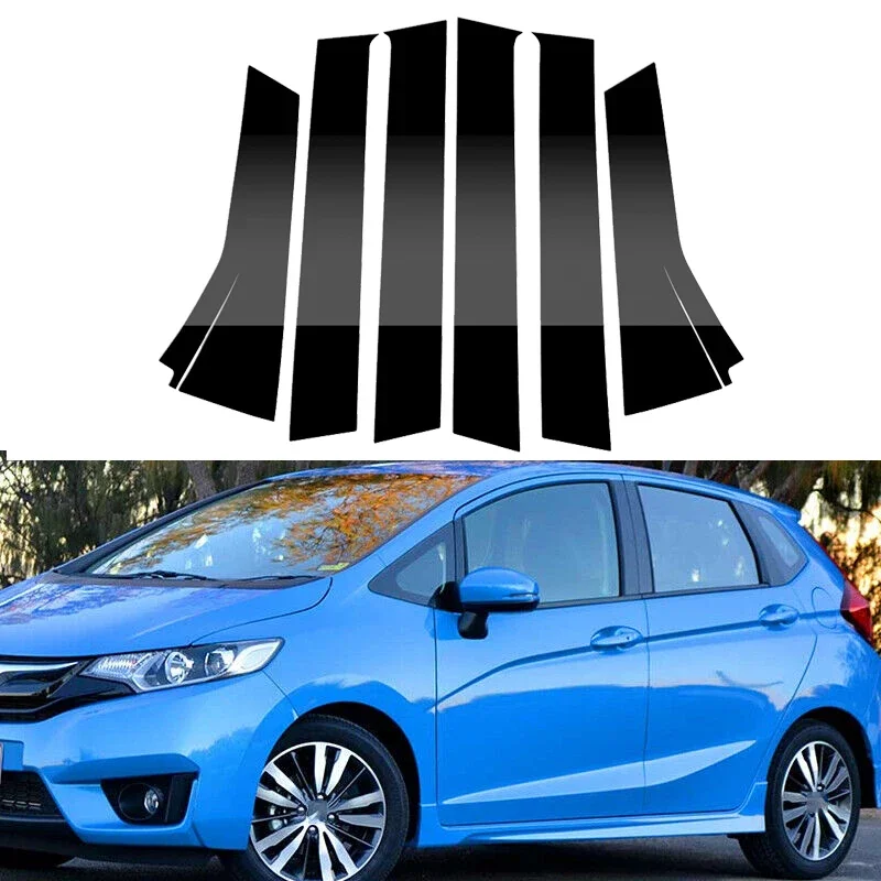 

6Pcs Glossy Piano Black Pillar Posts Door Side Window Decor Cover For Honda Fit/Jazz 2014-2020 2019 2018 2017 2016 2015