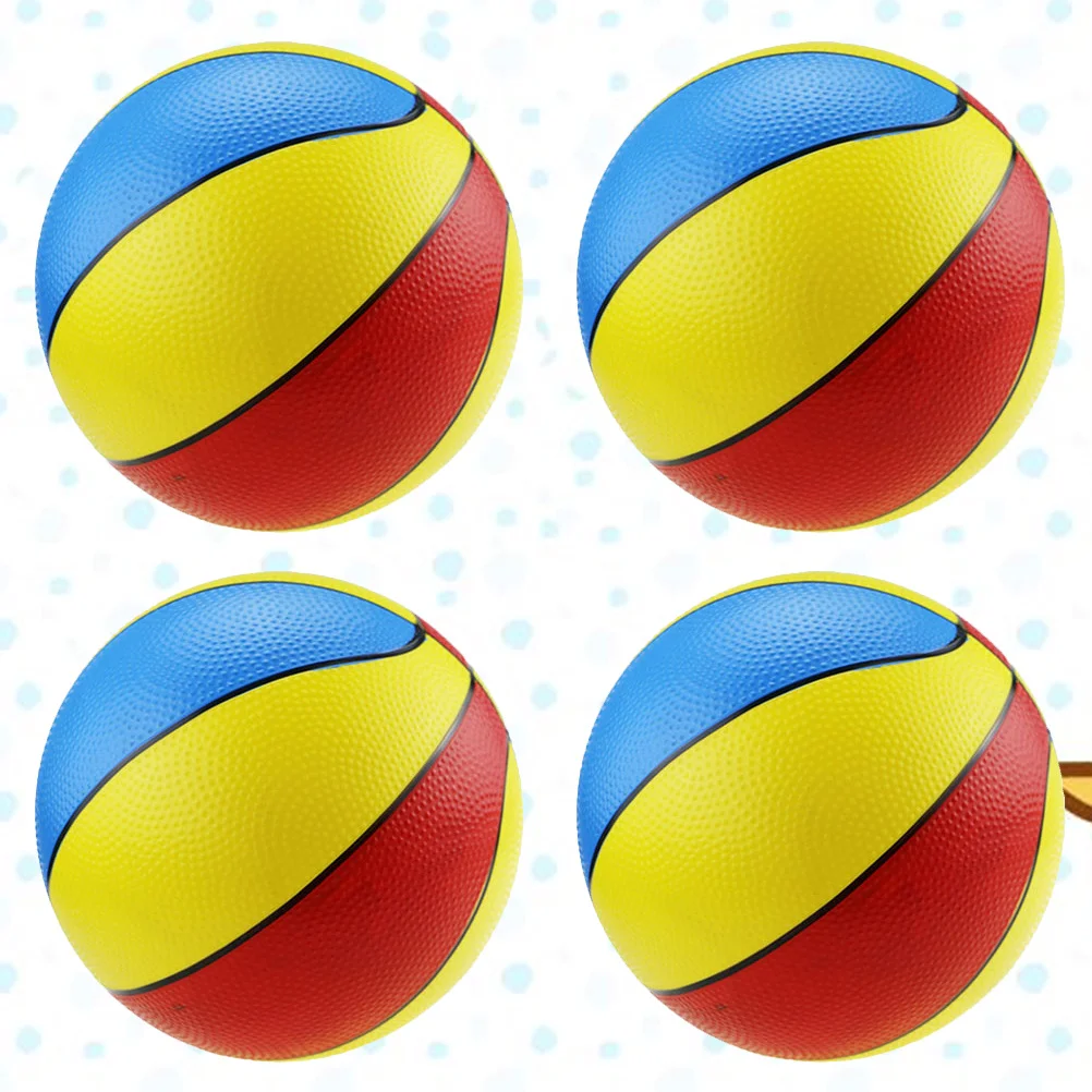 4 pçs 8.5 polegadas pequena bola de praia inflável design de basquete colorido para crianças indoor ao ar livre jogar jogos divertidos bola inflável