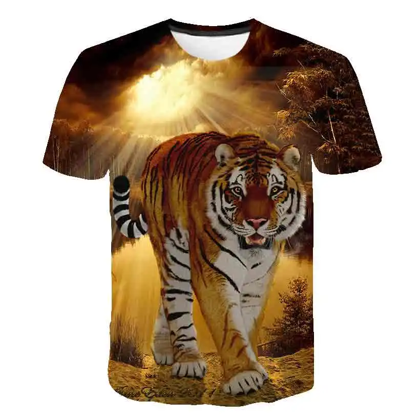 New Tiger 3d Printing Men Ladies Kids T Shirts Funny Fashion Cool Animal Print Top Breathable Lightweight Summer Short Sleeves